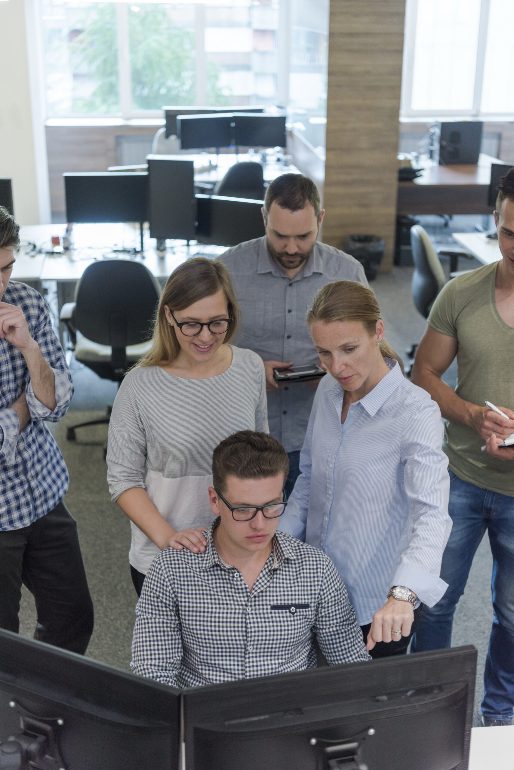 startup business people group working as team to find solution